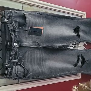 NWT Risen Flare Distressed Jeans size 15/32 Black